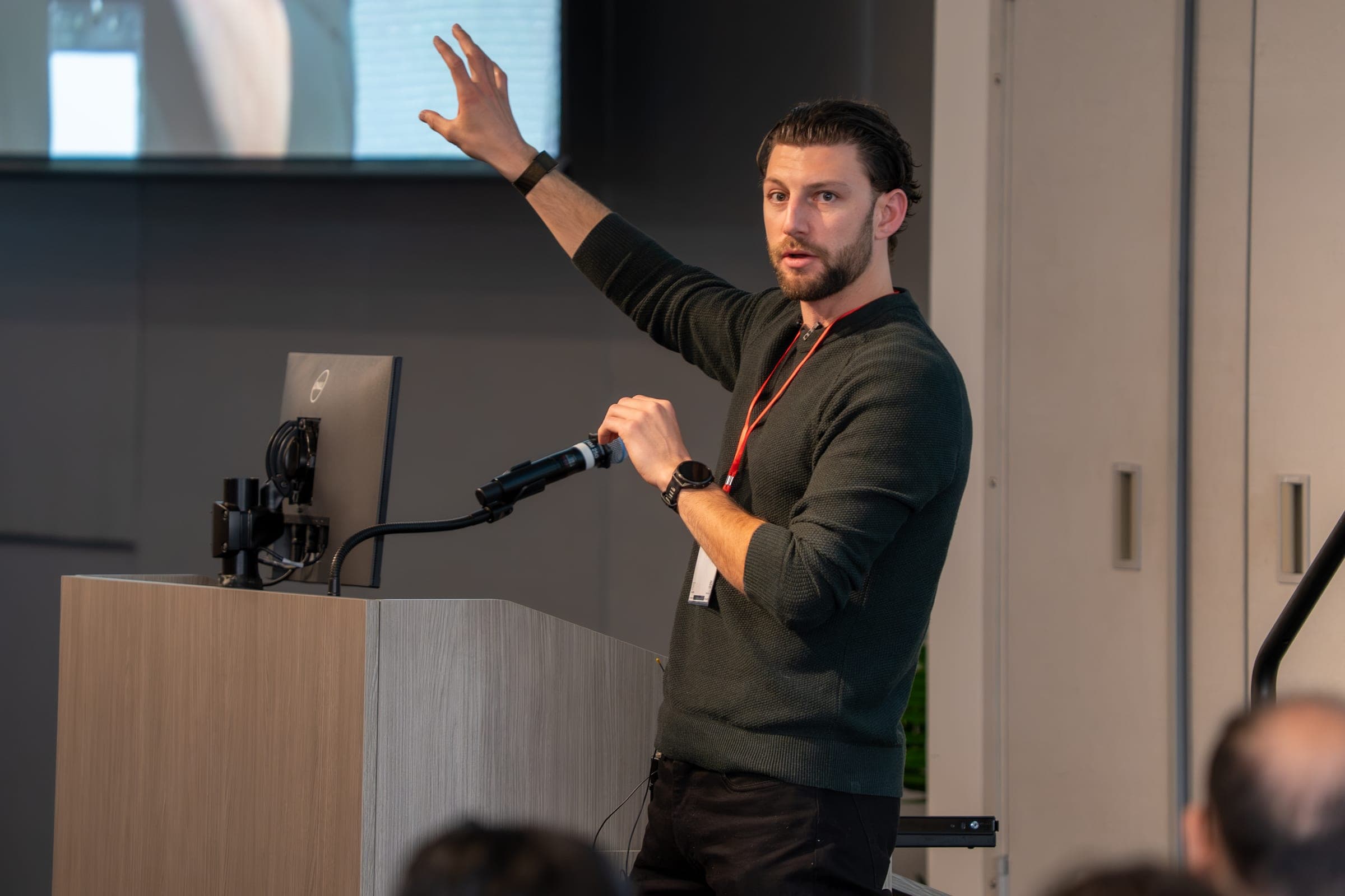 Zach Teiger opening the Consumer Health Conference at Stanford Medicine