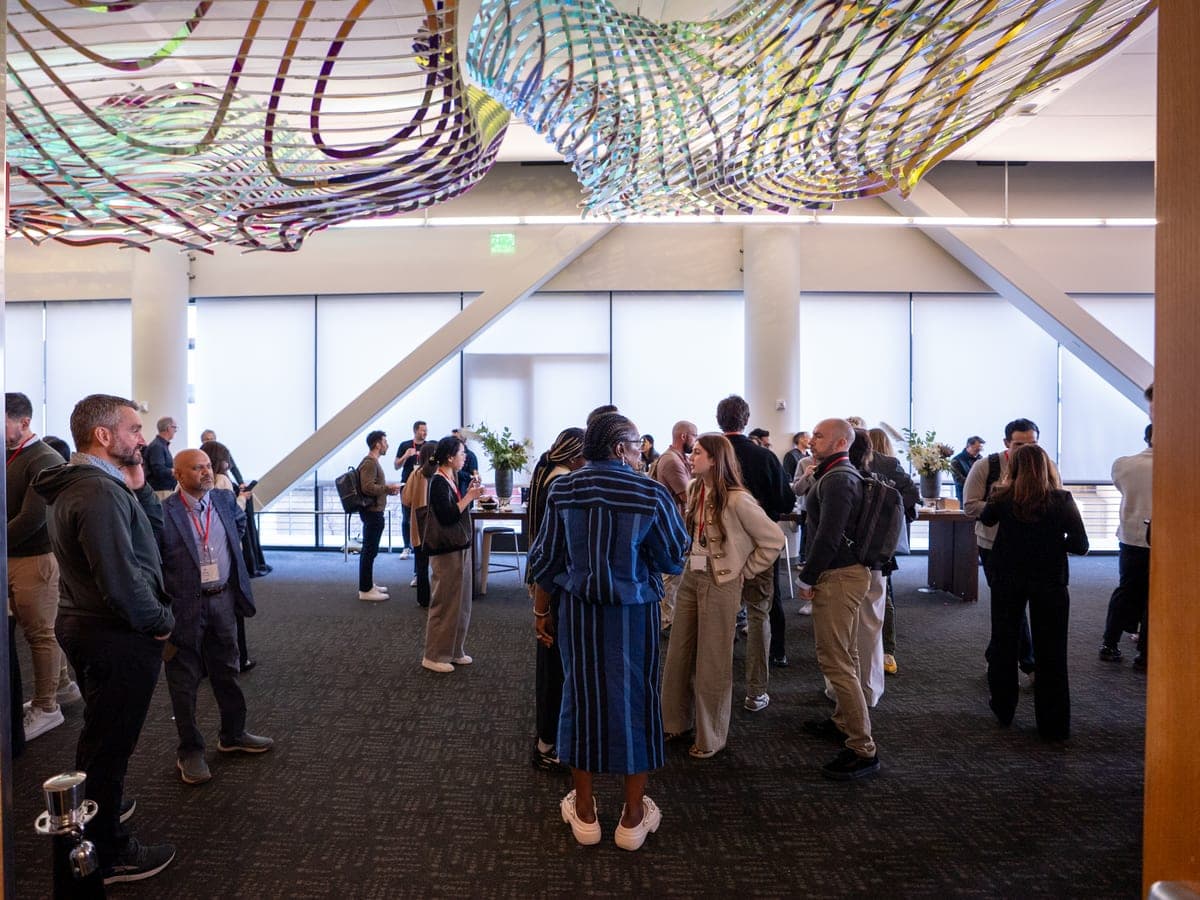 The lobby of the Li Ka Shing Center during a break